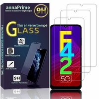 Samsung Galaxy F42 5G 6.6" SM-E426B SM-E426B/DS [Les Dimensions EXACTES du telephone: 167.2 x 76.4 x 9 mm]: Lot / Pack de 3 Films de protection d'écran Verre Trempé