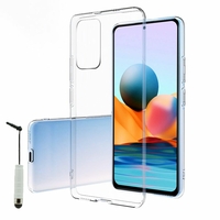 Xiaomi Redmi Note 10/ Note 10S 6.43" M2101K7AI (non compatible Xiaomi Redmi Note 10 5G 6.5"/ Xiaomi Mi Note 10 6.47"): Coque Silicone gel UltraSlim et Ajustement parfait + mini Stylet - TRANSPARENT