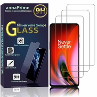 OnePlus Nord 2 5G 6.43" DN2101 DN2103 [Les Dimensions EXACTES du telephone: 158.9 x 73.2 x 8.3 mm]: Lot / Pack de 3 Films de protection d'écran Verre Trempé