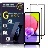 Samsung Galaxy A03S 6.5" SM-A037F SM-A037M SM-A037F/DS SM-A037M/DS SM-A037G/DSN: Lot / Pack de 2 Films de protection d'écran Verre Trempé