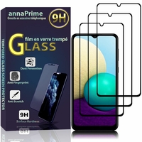 Samsung Galaxy A02 6.5" SM-A022F A022F/DS A022M A022M/DS (non compatible Galaxy A02S): Lot / Pack de 3 Films de protection d'écran Verre Trempé