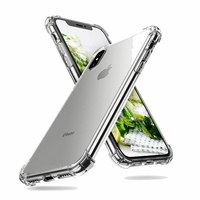 Apple iPhone XS (2018) 5.8" (non compatible iPhone XS Max 6.5"): Coque Silicone TPU Souple anti-choc ultra résistant avec Coins Renforcés - TRANSPARENT