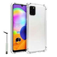 Samsung Galaxy A03S 6.5" SM-A037F SM-A037M SM-A037F/DS SM-A037M/DS SM-A037G/DSN: Coque Silicone TPU Souple anti-choc ultra résistant avec Coins Renforcés + mini Stylet - TRANSPARENT