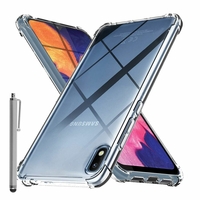 Samsung Galaxy A10E 5.83" SM-A102U (non compatible Galaxy A10 6.2"): Coque Silicone TPU Souple anti-choc ultra résistant avec Coins Renforcés + Stylet - TRANSPARENT