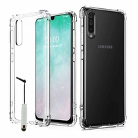 Samsung Galaxy A30S 6.4" SM-A307F A307FN A307G A307GN A307GT A307YN [Les Dimensions EXACTES du telephone: 158.5 x 74.7 x 7.8 mm]: Coque Silicone TPU Souple anti-choc ultra résistant avec Coins Renforcés + mini Stylet - TRANSPARENT