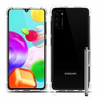 Samsung Galaxy A41 6.1" SM-A415F A415F/DSN A415F/DSM [Les Dimensions EXACTES du telephone: 149.9 x 69.8 x 7.9 mm]: Coque Silicone TPU Souple anti-choc ultra résistant avec Coins Renforcés + Stylet - TRANSPARENT