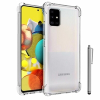 Samsung Galaxy A51 5G (2020) 6.5" SM-A516F A516F/DSN A516N A516B/DS A5160 (non compatible Galaxy A51 2019): Coque Silicone TPU Souple anti-choc ultra résistant avec Coins Renforcés + Stylet - TRANSPARENT