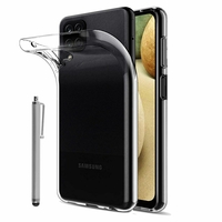 Samsung Galaxy M12 6.5" SM-M127F SM-M127F/DS SM-F127G SM-F127G/DS [Les Dimensions EXACTES du telephone: 164 x 75.9 x 9.7 mm]: Coque Silicone gel UltraSlim et Ajustement parfait + Stylet - TRANSPARENT