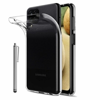 Samsung Galaxy F12 6.5" SM-F127G SM-F127G/DS SM-F127F SM-F127F/DS [Les Dimensions EXACTES du telephone: 164 x 75.9 x 9.7 mm]: Coque Silicone gel UltraSlim et Ajustement parfait + Stylet - TRANSPARENT