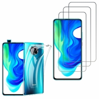 Xiaomi Poco F2 Pro 5G 6.67": Etui Housse Pochette Accessoires Coque gel UltraSlim - TRANSPARENT + 3 Films de protection d'écran Verre Trempé