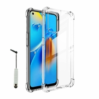 Oppo A74 4G/ Oppo F19 6.43" CHP2219 (non compatible Oppo A74 5G 6.5"): Coque Silicone TPU Souple anti-choc ultra résistant avec Coins Renforcés + mini Stylet - TRANSPARENT