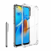 Oppo A74 4G/ Oppo F19 6.43" CHP2219 (non compatible Oppo A74 5G 6.5"): Coque Silicone TPU Souple anti-choc ultra résistant avec Coins Renforcés + Stylet - TRANSPARENT