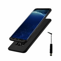 Samsung Galaxy S8+/ Galaxy S8 Plus 6.2" (non compatible Galaxy S8 5.8"): Coque de protection 360° Avant Et Arrière avec Verre Trempé + mini Stylet - NOIR