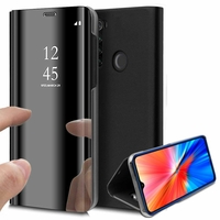 Xiaomi Redmi Note 8 2021 6.3" [Les Dimensions EXACTES du telephone: 158.3 x 75.3 x 8.4 mm]: Housse Fenêtre Support Vidéo Effet miroir  - NOIR