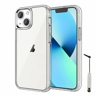 Apple iPhone 13 mini 5.4" A2628 A2481 A2626 A2629 A2630 (non compatible avec iPhone 13/ 13 Pro/ 13 Pro Max): Coque Silicone gel UltraSlim et Ajustement parfait + mini Stylet - TRANSPARENT