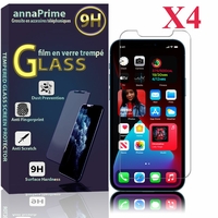 Apple iPhone 12 Pro Max 6.7" A2411 A2342 A2410 A2412 (non compatible iPhone 12 Pro 6.1"): Lot / Pack de 4 Films de protection d'écran Verre Trempé