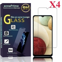 Samsung Galaxy A12 6.5" SM-A125F SM-A125F/DSN SM-A125F/DS [Les Dimensions EXACTES du telephone: 164 x 75.8 x 8.9 mm]: Lot / Pack de 4 Films de protection d'écran Verre Trempé