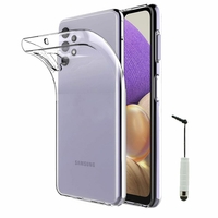 Samsung Galaxy A32 5G 6.5" SM-A326B SM-A326B/DS SM-A326BR/DS SM-A326BR SM-A326U (non compatible Galaxy A32/ A32 4G 6.4"): Coque Silicone gel UltraSlim et Ajustement parfait + mini Stylet - TRANSPARENT