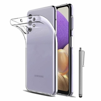 Samsung Galaxy M32 5G 6.5" SM-M326B SM-M326B/DS (non compatible Galaxy M32 4G 6.4"): Coque Silicone gel UltraSlim et Ajustement parfait + Stylet - TRANSPARENT