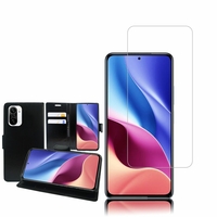 Xiaomi Redmi K40/ K40 Pro/ K40 Pro+ Plus/ K40 Ultra 6.67": Etui Coque Housse Pochette Accessoires portefeuille support video cuir PU - NOIR + 1 Film de protection d'écran Verre Trempé