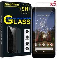 Google Pixel 3A (2019) 5.6" G020A G020E G020B (non compatible Google Pixel 3a XL 6.0"/ Pixel 3 5.5"): Lot / Pack de 5 Films de protection d'écran Verre Trempé