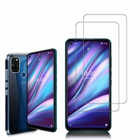 Wiko VIEW 5 Plus 6.55": Etui Housse Pochette Accessoires Coque gel UltraSlim - TRANSPARENT + 2 Films de protection d'écran Verre Trempé