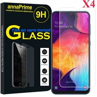 Samsung Galaxy A50 SM-A505F 6.4" [Les Dimensions EXACTES du telephone: 158.5 x 74.7 x 7.7 mm]: Lot / Pack de 4 Films de protection d'écran Verre Trempé