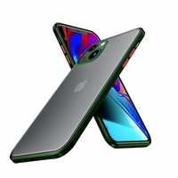 Apple iPhone 13 6.1" A2633 A2482 A2631 A2634 A2635 (non compatible avec iPhone 13 Pro/ 13 Pro Max/ 13 mini): Coque blindée de luxe en Silicone mat noir avec TPU souple bumper - VERT