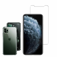 Apple iPhone 11 Pro 5.8": Coque Silicone TPU Souple anti-choc ultra résistant avec Coins Renforcés - TRANSPARENT + 1 Film de protection d'écran Verre Trempé