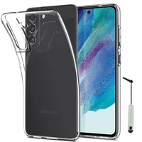 Samsung Galaxy S21 FE 5G 6.4" SM-G990B SM-G990B/DS G990U (non compatible avec Galaxy S21 5G 6.2"/ S20 FE 5G 6.5"): Coque Silicone gel UltraSlim et Ajustement parfait + mini Stylet - TRANSPARENT