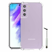 Samsung Galaxy S21 FE 5G 6.4" SM-G990B SM-G990B/DS G990U (non compatible avec Galaxy S21 5G 6.2"/ S20 FE 5G 6.5"): Coque Silicone TPU Souple anti-choc ultra résistant avec Coins Renforcés + mini Stylet - TRANSPARENT