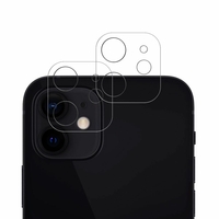 Apple iPhone 12 6.1" A2403 A2172 A2402 A2404 (non compatible iPhone 12 mini 5.4"): Lot / Pack de 2 Protection Objectif Caméra Arrière en Verre Trempé 9H Haute Définition Transparent