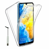 Honor 8S 2020 5.71" KSA-LX9 [Les Dimensions EXACTES du telephone: 147.1 x 70.8 x 8.5 mm]: Coque Avant et Arrière Silicone 360° protection intégrale  + mini Stylet - TRANSPARENT