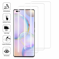 Honor 50 Pro 6.72" RNA-AN00 (non compatible avec Honor 50 6.57") [Dimensions du téléphone: 163.5 x 74.7 x 8 mm]: Lot/ Pack de 3 Films en Verre Trempé Bord Incurvé Resistant