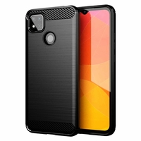 Xiaomi Redmi 9C/ 9C NFC/ Redmi 9 (India) 6.53" M2006C3MG (non compatible Xiaomi Redmi 9/ 9A): Lot x15 Coque Silicone TPU Fibre de Carbone Brossé - NOIR