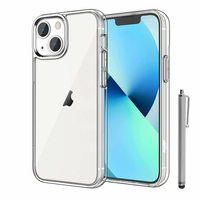 Apple iPhone 13 6.1" A2633 A2482 A2631 A2634 A2635 (non compatible avec iPhone 13 Pro/ 13 Pro Max/ 13 mini): Coque Silicone gel UltraSlim et Ajustement parfait + Stylet - TRANSPARENT