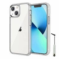 Apple iPhone 13 6.1" A2633 A2482 A2631 A2634 A2635 (non compatible avec iPhone 13 Pro/ 13 Pro Max/ 13 mini): Coque Silicone gel UltraSlim et Ajustement parfait + mini Stylet - TRANSPARENT