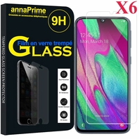 Samsung Galaxy A40 5.9" SM-A405F/ SM-A405FN/ SM-A405F/DS/ SM-A405FN/DS [Les Dimensions EXACTES du telephone: 144.4 x 69.2 x 7.9 mm]: Lot / Pack de 6 Films de protection d'écran Verre Trempé