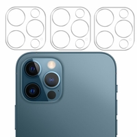 Apple iPhone 12 Pro Max 6.7" A2411 A2342 A2410 A2412 (non compatible iPhone 12 Pro 6.1"): Lot / Pack de 3 Protection Objectif Caméra Arrière en Verre Trempé 9H Haute Définition Transparent