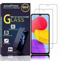 Samsung Galaxy M13 6.6" [Dimensions du téléphone: 165.4 x 76.9 x 8.4 mm]: Lot / Pack de 2 Films de protection d'écran Verre Trempé