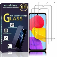 Samsung Galaxy M13 6.6" [Dimensions du téléphone: 165.4 x 76.9 x 8.4 mm]: Lot / Pack de 3 Films de protection d'écran Verre Trempé