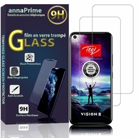 ITEL Vision 2 Plus 6.8" (non compatible avec ITEL Vision 2 6.6"): Lot / Pack de 2 Films de protection d'écran Verre Trempé