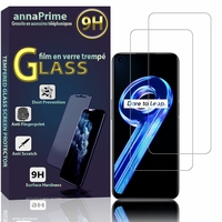 Realme 9 5G (Global)/ Realme Q5 6.6" RMX3478 (non compatible avec Realme 9 5G (India) 6.5"/ Realme Q5 Pro 6.62"): Lot / Pack de 2 Films de protection d'écran Verre Trempé