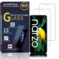 Realme Narzo 50 5G 6.6" (non compatible avec Realme Narzo 50 4G/ 50i): Lot / Pack de 2 Films de protection d'écran Verre Trempé