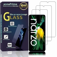 Realme Narzo 50 5G 6.6" (non compatible avec Realme Narzo 50 4G/ 50i): Lot / Pack de 3 Films de protection d'écran Verre Trempé