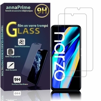 Realme Narzo 50A Prime 6.6" RMX3516 (non compatible avec Realme Narzo 50A 6.5"): Lot / Pack de 2 Films de protection d'écran Verre Trempé