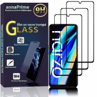 Realme Narzo 50A Prime 6.6" RMX3516 (non compatible avec Realme Narzo 50A 6.5"): Lot / Pack de 3 Films de protection d'écran Verre Trempé