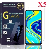 Xiaomi Redmi Note 9S/ Note 9 Pro/ Note 9 Pro Max 6.67" M2003J6A1G M2003J6A1I M2003J6B2G M2003J6B1I (non compatible Xiaomi Redmi Note 9 6.53"): Lot / Pack de 5 Films de protection d'écran Verre Trempé