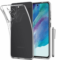 Samsung Galaxy S21 FE 5G 6.4" SM-G990B SM-G990B/DS G990U (non compatible avec Galaxy S21 5G 6.2"/ S20 FE 5G 6.5"): Coque Silicone gel UltraSlim et Ajustement parfait + Stylet - TRANSPARENT