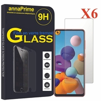 Samsung Galaxy A21S 6.5" SM-A217F A217F/DS A217F/DSN A217M A217N (non compatible Galaxy A21): Lot / Pack de 6 Films de protection d'écran Verre Trempé